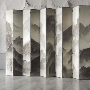 新中式屏风3D模型下载